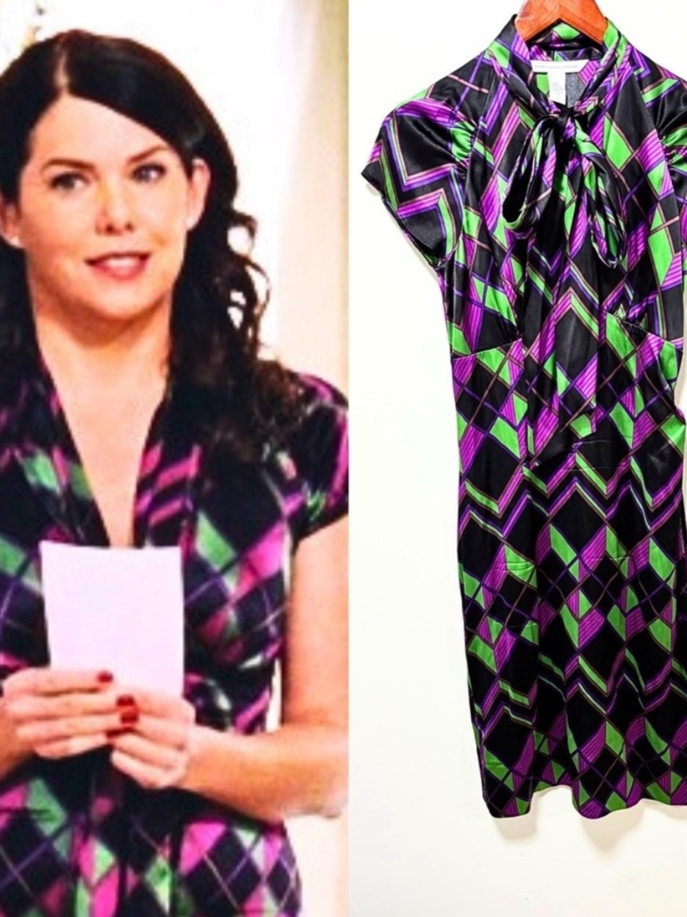 Diane Von Furstenberg Gilmore Girls Silk Dress Vintage ASO Lorelai Gilmore 4